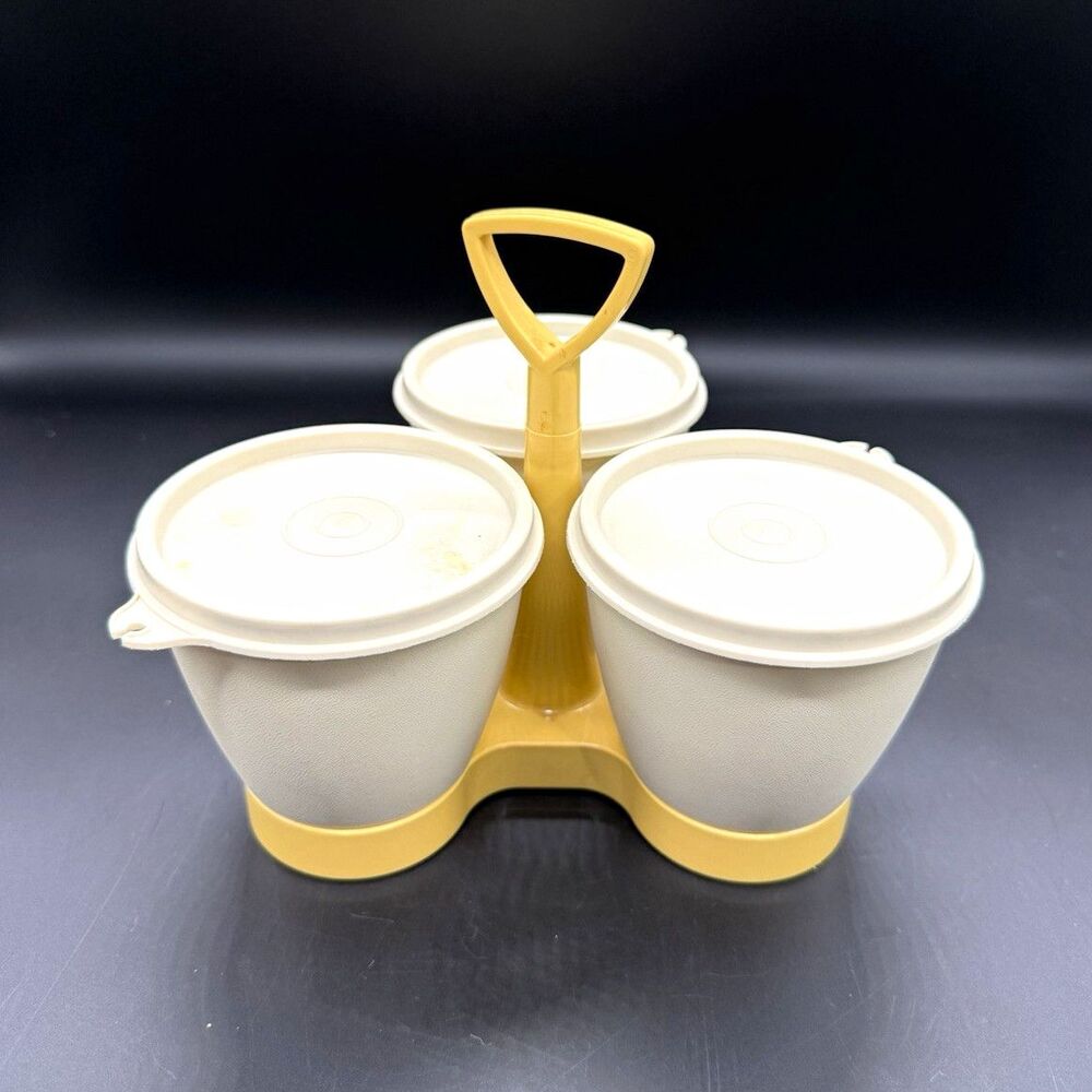 Vintage Tupperware condiment caddy